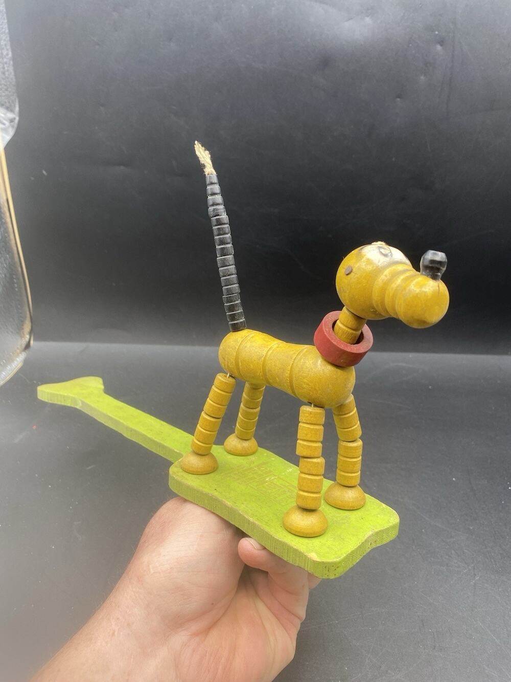 Vintage 30s Disney Pluto Fisher Price Pop Up Kritter Pull String Puppet. Read